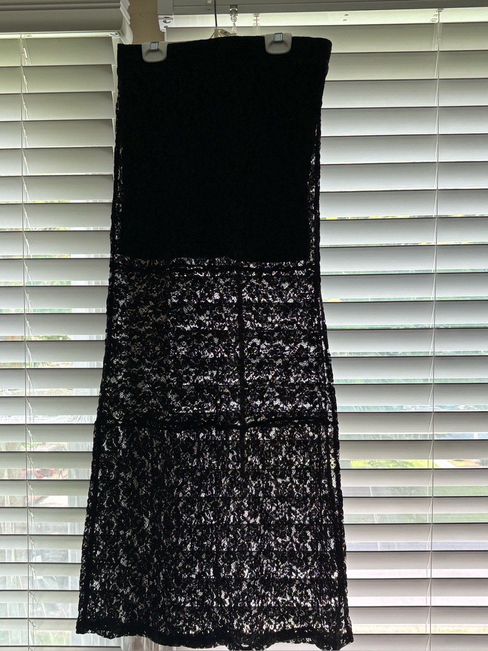 Black lace sheer maxi skirt medium